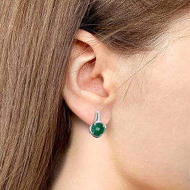 Серьги Аквамарин - Серебро 925, Агат (арт. 45027309.5)