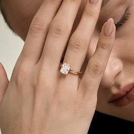 Кольцо SOKOLOV - Золото 585, Бриллианит (арт. 019902)