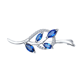 Брошь SOKOLOV - Серебро 925, Фианит (арт. 94040069)