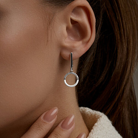 Серьги Diamant - Серебро 925, Фианит (арт. 94-121-00241-1)