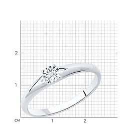 Кольцо SOKOLOV - Серебро 925, Бриллиант (арт. 87010018)