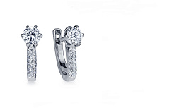 Серьги Platinum Lab. - Платина 950, Бриллиант (арт. ПС-030-01)