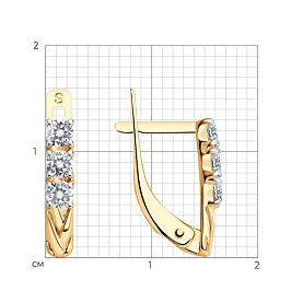 Серьги SOKOLOV - Золото 375, Фианит (арт. 027574-4)