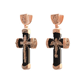 Подвеска Ювелирный дом VIOLET - Золото 585, Эбеновое дерево (арт. 18-КА-КС3125-3-101)