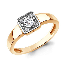 Кольцо Аквамарин - Серебро 925, Фианит (арт. 600386А.6)