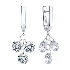 Серьги Diamant - Серебро 925, Фианит (арт. 94-121-00221-1)