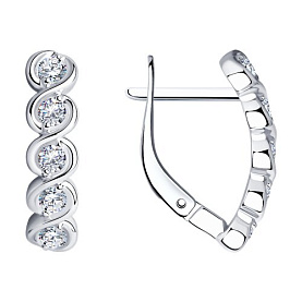 Серьги SOKOLOV - Серебро 925, Фианит (арт. 94025111)