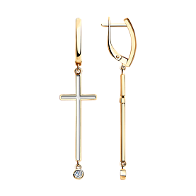 Серьги SOKOLOV - Серебро 925, Фианит, Эмаль (арт. 93020954)