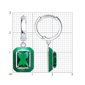 Серьги SOKOLOV - Серебро 925, Фианит, Эмаль (арт. 94027113)