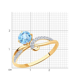 Кольцо Diamant - Золото 585, Топаз, Фианит (арт. 51-310-01503-1)