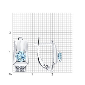 Серьги SOKOLOV - Серебро 925, Топаз, Фианит (арт. 92025409)