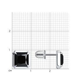 Серьги Diamant - Серебро 925, Оникс (арт. 94-322-01915-1)