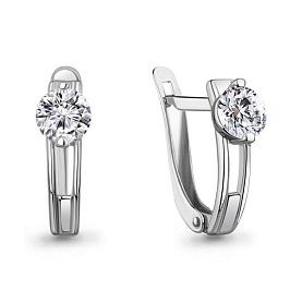 Серьги Аквамарин - Серебро 925, Фианит (арт. 400713.5)