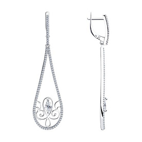 Серьги SOKOLOV - Серебро 925, Фианит (арт. 94023620)