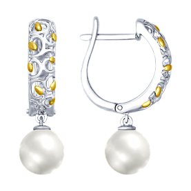 Серьги SOKOLOV - Серебро 925, Жемчуг имитация (арт. 94022698)