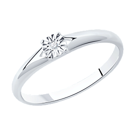 Кольцо SOKOLOV - Серебро 925, Бриллиант (арт. 87010018)