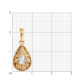 Подвеска Diamant - Золото 585, Фианит (арт. 51-130-01550-1)