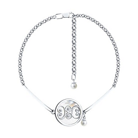 Браслет SOKOLOV - Серебро 925, Жемчуг синтетический, Перламутр (арт. 94050344)