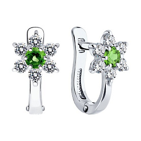 Серьги SOKOLOV - Серебро 925, Swarovski , Фианит (арт. 94026473)
