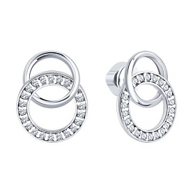 Серьги SOKOLOV - Серебро 925, Фианит (арт. 94027327)