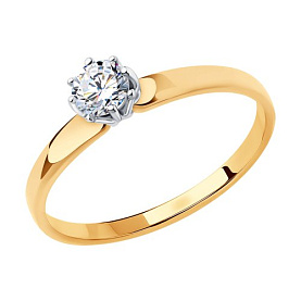 Кольцо SOKOLOV - Золото 375, Фианит (арт. 018493-4)