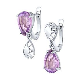 Серьги Diamant - Серебро 925, Аметист (арт. 94-320-02688-2)