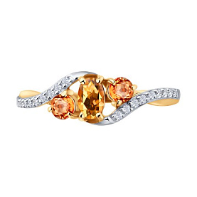 Кольцо SOKOLOV - Золото 585, Сапфир, Топаз (арт. 71-00352)