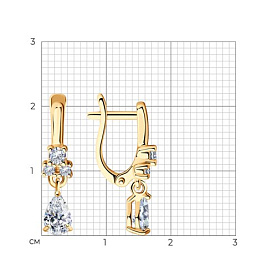 Серьги SOKOLOV - Серебро 925, Фианит (арт. 93020542)