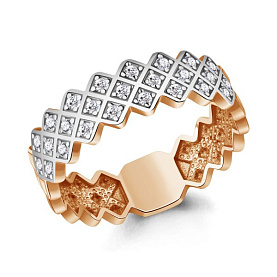 Кольцо Аквамарин - Серебро 925, Фианит (арт. 600601А.6)