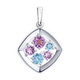 Подвеска Diamant - Серебро 925, Аметист, Топаз (арт. 94-330-00989-1)