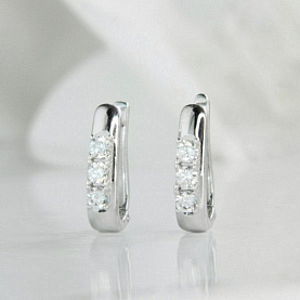 Серьги Галатея - Серебро 925, Фианит (арт. 3672.1)