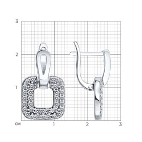 Серьги SOKOLOV - Серебро 925, Фианит (арт. 94027647-91)