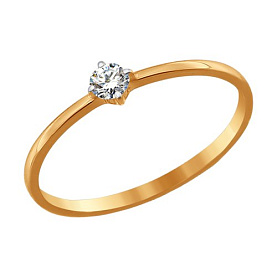 Кольцо SOKOLOV - Золото 375, Фианит (арт. 016891-4)