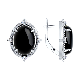 Серьги Diamant - Серебро 925, Агат, Фианит (арт. 94-320-00885-1)