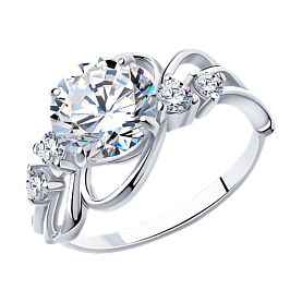 Кольцо SOKOLOV - Серебро 925, Фианит (арт. 94010477)