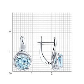 Серьги Diamant - Серебро 925, Топаз (арт. 94-320-00623-1)