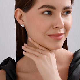 Серьги Diamant - Золото 585, Фианит (арт. 51-122-02838-1)