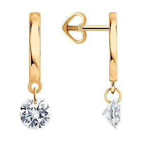 Серьги Diamant - Золото 585, Фианит (арт. 51-122-00487-1)