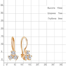 Серьги Аквамарин - Серебро 925, Фианит (арт. 400994А.6)
