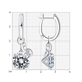 Серьги SOKOLOV - Серебро 925, Фианит (арт. 94024776)