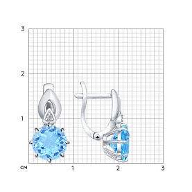 Серьги SOKOLOV - Серебро 925, Топаз, Фианит (арт. 92021218)