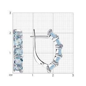 Серьги Diamant - Серебро 925, Топаз (арт. 94-320-00346-1)