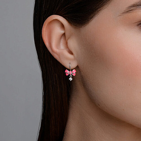 Серьги Diamant - Серебро 925, Фианит, Эмаль (арт. 94-120-02177-1)