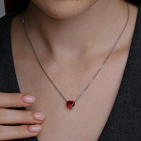 Колье SOKOLOV - Серебро 925, Синтетический рубин (арт. 94071084)