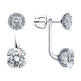 Серьги SOKOLOV - Серебро 925, Фианит (арт. 94021439)