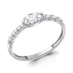 Кольцо Аквамарин - Серебро 925, Фианит (арт. 600066А.5)