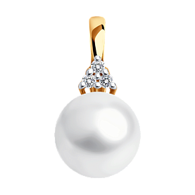Подвеска SOKOLOV - Золото 375, Жемчуг культивированный, Фианит (арт. 37793145)