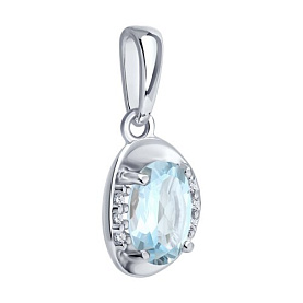 Подвеска SOKOLOV - Серебро 925, Топаз, Фианит (арт. 92030857)