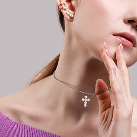 Подвеска SOKOLOV - Серебро 925, Жемчуг имитация (арт. 94032731)