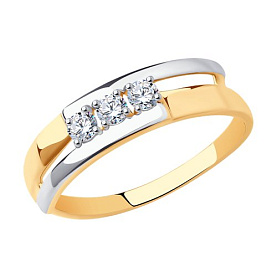 Кольцо SOKOLOV - Золото 375, Фианит (арт. 017224-4)